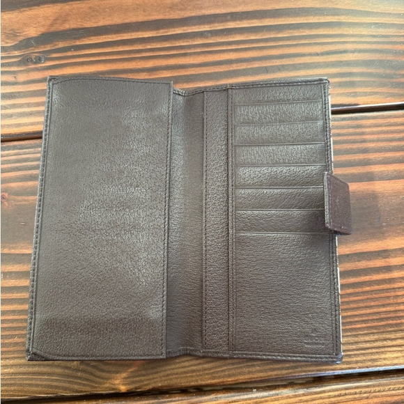 Gucci GG Supreme Sherry Brown Canvas Leather Long Wallet - Picture 8 of 13